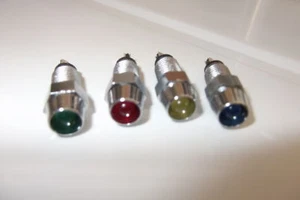 4 x Chrom LED Runde Warnanzeige Auto Armaturenbrett Licht 12V Lampe Universal 12 Volt - Bild 1 von 1