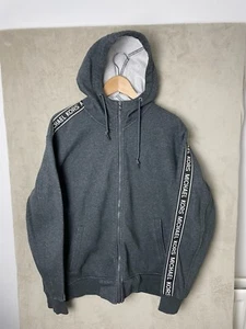 Men's Michael Kors Fleece Lined Hoodie Jumper Full Zip Size L Large Grey - Picture 1 of 6