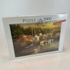 Blatz Puzzle Jigsaw 2000 Piece Sailing Harbour Boats Dock Trees Water - New
