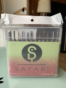 Safari Wood carving chisel set 12 Piece Safari Deluxe Premium Sealed - Picture 1 of 3