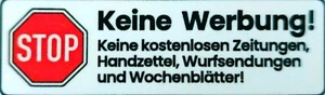 1x "Keine Werbung!": magnetisches Schild. Kein Aufkleben. Hilfe gegen Werbeflut! - Bild 1 von 2