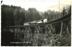 Orig AK Foto Triebwagen der STUBAITALBAHN Österreich 1961 Kreiterbrücke - Bild 1 von 2