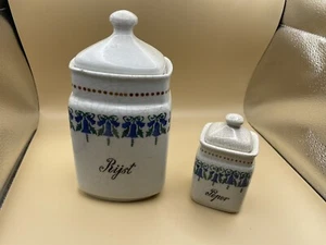 Bote de arroz holandés y tarro de especias de pimienta diseño floral azul de colección DC 34 (tal cual) - Imagen 1 de 13