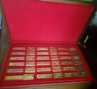 1978 SET OF 36 AMERICAN WEAPONS HALL OF FAME 24 kt GOLD-ON-STERLING SILVER BARS