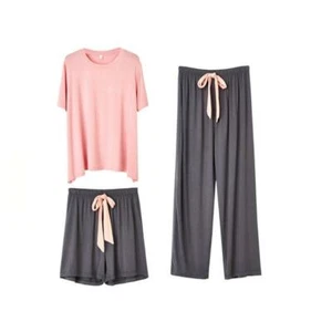 Women's Modal Sleepwear 3 pcs set Loose homewear Pajamas Set Loungewear 3 pcs s - Picture 1 of 16