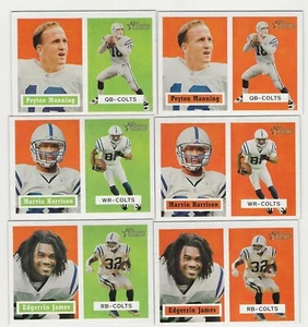 2002 Topps Heritage Football Manning-Harrison-James 1957 Topps Retro - Picture 1 of 2