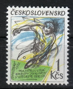 Czechoslovakia 1992 MNH Mi 3121 Sc 2862 European Table Tennis Championships ** - Picture 1 of 1