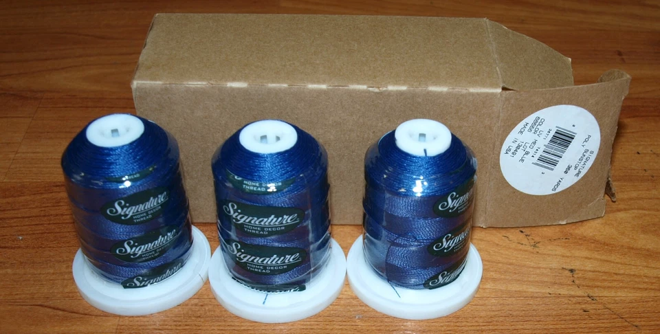 Bonded Thread size 69  sunstop polyester (3 cones of 1 ounce) color med, blue - Image 1 of 1