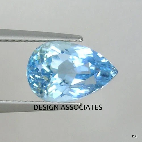 AQUAMARINE 9X6 MM PEAR CUT LIGHT BLUE COLOR EARTH MINED AND TREATED - Image 1 of 1