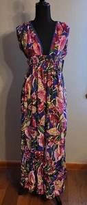 Boston Proper Women's Colorful Floral Halter Top Long Maxi Dress NWT Size S - Picture 1 of 13