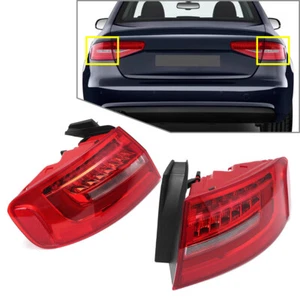 1 Pair Rear Tail Light Brake Light Assembly For Audi S4 2014-2016 Red Lens - Picture 1 of 9