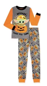 Baby Yoda HALLOWEEN Pajamas Boys Girls Size 4 Mandalorian Star Wars NWT Grogu - Picture 1 of 3