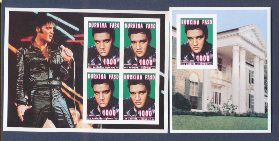 Burkina Faso - Scott 1061A - dos diferentes MNH S/S - ELVIS - 1995 --c Foto 1 de 1