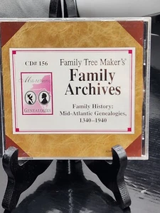 Family Tree Makers BRODERBUND FAMILY HISTORY MID ATLANTIC 1340-1940 99 CD# 156 - Picture 1 of 2
