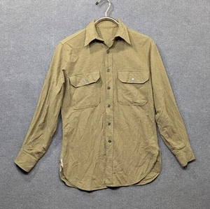 Camicia da campo vintage WW2 US Army uomo 14,5x30 lana OD verde militare bottoni uniforme - Foto 1 di 14