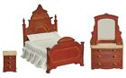 Dollhouse Miniature Beautiful Victorian Bedroom Set in Walnut T2045