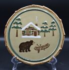 Sonoma Lodge Cheese Plate Bear Cabin Canoe 9 1 4 Inch Diameter Rustic Country