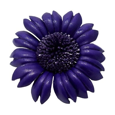 Pinza para el cabello y broche combinado de flores moradas de cuero vibrantemente colorido Foto 1 de 4