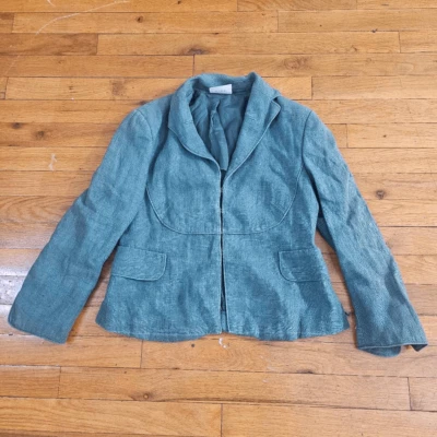 Akris Punto Linen Blazer Jacket Womens Size 6 Green - Image 1 of 4