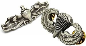 US ARMY Jump Wings Naval Surface WARFARE Specialist ESWS Badge Hat Pin Enlisted 