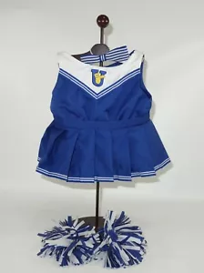 Costruisci un Orso 4 pz. Completo cheerleader blu bianco pom pom e fiocco BABW - Foto 1 di 9