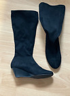 Ladies boots Elasticated calf material _ size 6.5 _ black 6 1/2 _ 2" heel