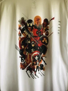 Uniqlo T-Shirt Grafik weiß Marvel Art Collection Kurzarm Größe XXL Neu mit Etikett - Bild 1 von 8
