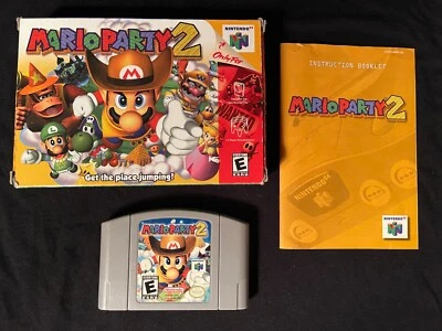 Mario Party 2 (Nintendo 64, 2000) Box Manual Complete CIB N64 - Image 1 of 4