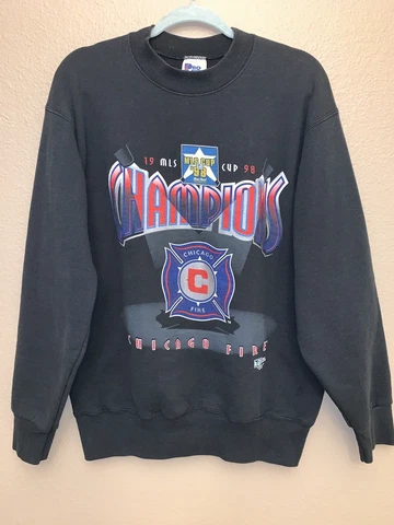 Vintage Chicago Fire FC 1998 MLS Cup Champions Pro Player Sweatshirt Cover