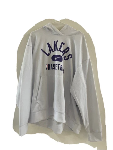NIKE LOS ANGELES LAKERS HOODIE/ BIRCH HEATHER/WHITE/ MEN'S XXL/ DB0904-051 Cover