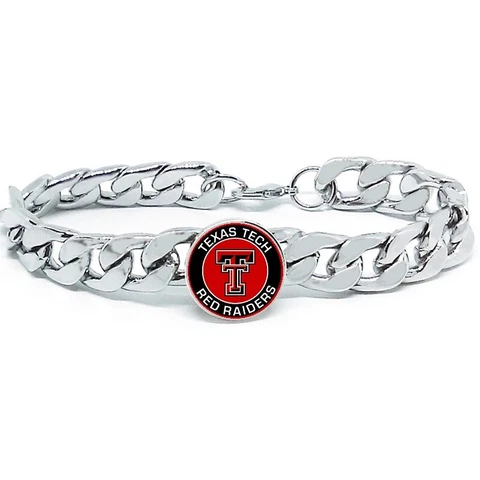 Texas Tech Red Raiders Mens Women's Link Chain Bracelet University State Gift D4 Cover
