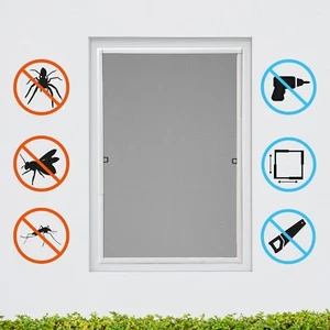 Teleskop Fenster Insektenschutz Alurahmen kein Sägen max.110x140cm Fliegengitter - Bild 1 von 48