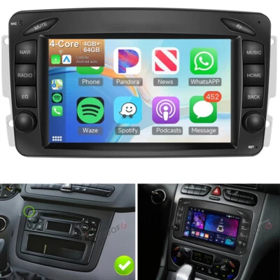 4+64GB Android 15.0 Carplay Autoradio Für Mercedes Benz C/CLK/G Klasse W203 C209 - Bild 1 von 4