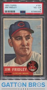 1953 Topps Jim Fridley #187 PSA 4 VG-EX