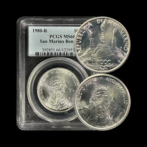 SAN MARINO. 1980, 1000 Lire, Silver - PCGS MS66 - Saint Benedict - Picture 1 of 5