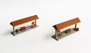 Outland Models modellino ferroviario piccola stazione piattaforma passeggeri 2 pz. Scala N - Foto 1 di 2