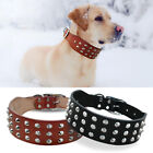 Genuine Leather Collar Rivets Studded Dog Collars for Rottweiler Labrador XS M L