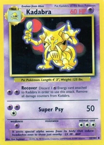 Pokémon Kadabra Card Shadow Less 32/102 Base Set - Picture 1 of 1