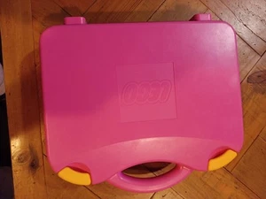 Pink LEGO Carrying Case Hard Plastic Latching Storage Box With 1 Divider - Picture 1 of 7