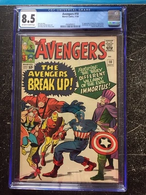 AVENGERS #10 CGC VF+ 8.5; OW-W; 1st app of Immortus; Baron Zemo + Enchantress! - Image 1 of 3