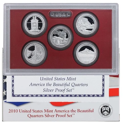 2010 S Proof Parks Quarter Set America the Beautiful 90% Silver OGP 5 Coins - Image 1 of 4