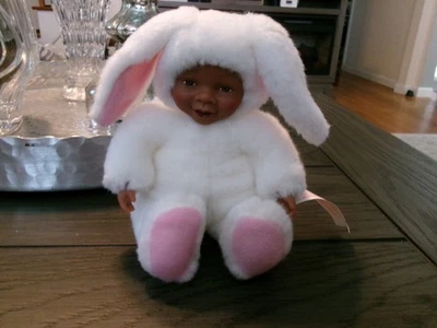 Anne Geddes Baby Bunnies Bean Filled Toy Plush 6" African American RARE - Image 1 of 4