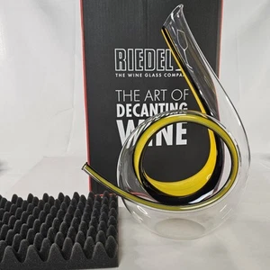 Riedel Horn Decanter #2014/02 Yellow & Black Approx 15×12 Original Box Used Once - Picture 1 of 17