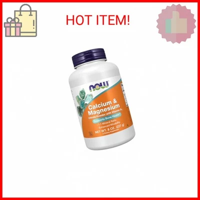 NOW Foods Suplementos, Calcio y Magnesio Citrato en Polvo con Vitamina D3, Suppo Foto 1 de 2