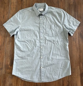 GAP Men's M Slim Fit Stretch Poplin Button Up Shirt Blue Preppy Short Sleeve NEW - Picture 1 of 8