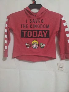 Boys Hooded Sweatshirt Size Xs(4-5) Brand Super Mario NWT Color Red - Picture 1 of 12