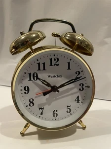 Reloj despertador Westclox Big Ben fuerte para durmientes pesados campana doble vintage dorado - Imagen 1 de 4