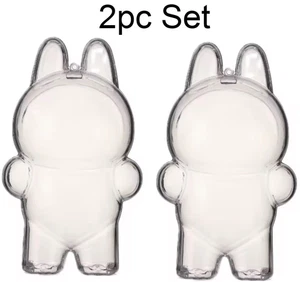 NEW Clear Protective Case for Labubu Pop mart Monsters Protective Cover 2pc set - Picture 1 of 4