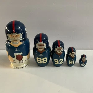 NY Giants 2001 Russian Nesting Dolls Super Bowl Collins Strahan Hilliard Toomer - Picture 1 of 7