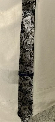 Corbata y pañuelo Steven Land The Big Knot para hombre, plateado/negro, 100 % seda hecho a mano Foto 1 de 4